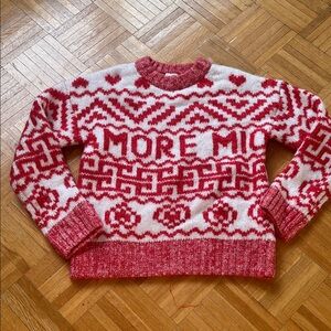 H&M Red and White Knit Sweater